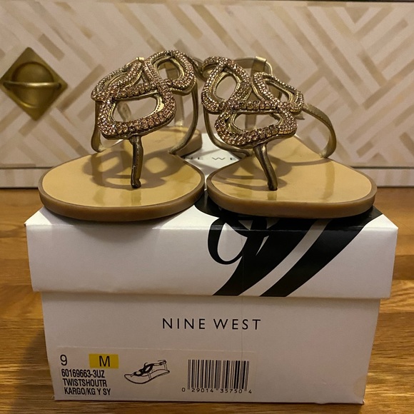 Nine West Bronze Beaded Sandal - Picture 3 of 5